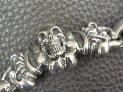 画像19: Skull On 4Heart ID With H.W.O & Anchor Links All Smooth Bracelet