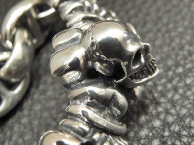 画像16: Skull On 4Heart ID With H.W.O & Anchor Links All Smooth Bracelet