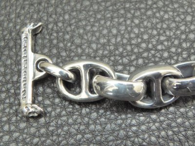 画像10: Skull On 4Heart ID With H.W.O & Anchor Links All Smooth Bracelet