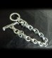 画像2: 2Skulls With Small Oval Chain Links Bracelet (2)