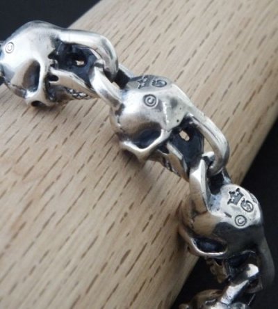 画像4: All Slant Head Skulls Link Bracelet