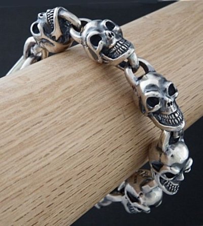 画像5: All Slant Head Skulls Link Bracelet