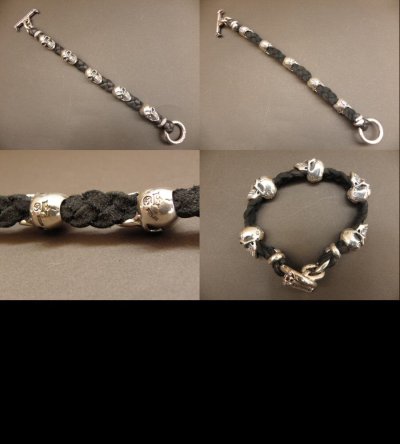 画像4: 5Skulls braid leather bracelet