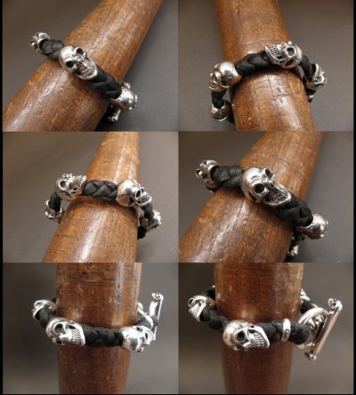 画像5: 5Skulls braid leather bracelet
