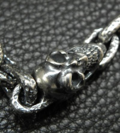 画像6: Single Skull With Small Oval Chain Links Bracelet