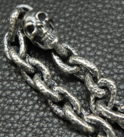 画像13: Single Skull With Small Oval Chain Links Bracelet