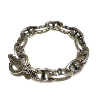 画像1: Half Double Triangle Anchor Chain Links Bracelet