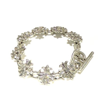 画像1: 1/48 Short Grooved Cross With Moissanite Bracelet