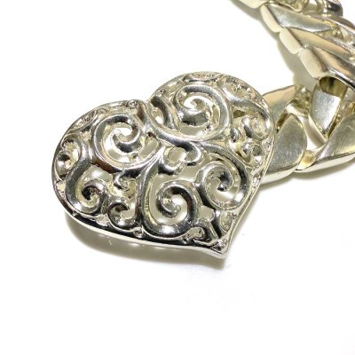 画像6: Small Heart With Cuban Chain Bracelet