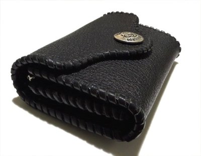 画像7: Buffalo Leather Coin & Card Case With Zipper (Black)