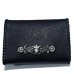 画像1: G&Crown Quarter Cross Oval With Crown With Buffalo Leather Coin & Card Case With Zipper (Black) (1)