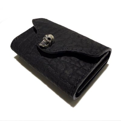画像5: Elephant Leather Coin Card Case (Skull Button,Elephant Liner)