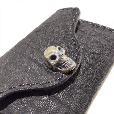 画像9: Elephant Leather Coin Card Case (Skull Button,Elephant Liner)