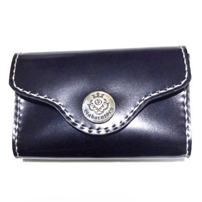 画像1: Oil Cordovan Coin Card Case (Wide gusset)