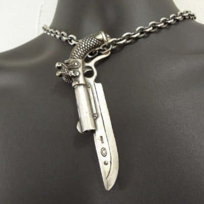 画像14: Double Barrel 50 Caliber Pistol Knife Pendant
