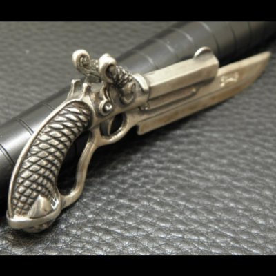 画像5: Double Barrel 50 Caliber Pistol Knife Pendant