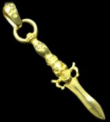 10k Quarter Dagger With Skull Pendant With Classic H.W.O(Mat Green Gold Finish)