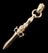 10k Quarter Dagger With Skull Pendant With Classic H.W.O