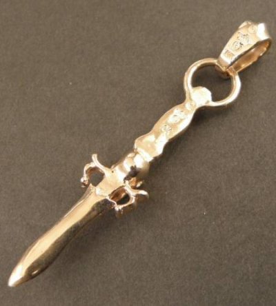 画像3: 10k Quarter Dagger With Skull Pendant With Classic H.W.O