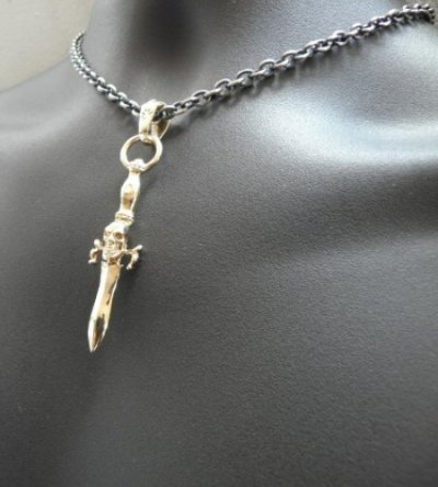 画像9: 10k Quarter Dagger With Skull Pendant With Classic H.W.O