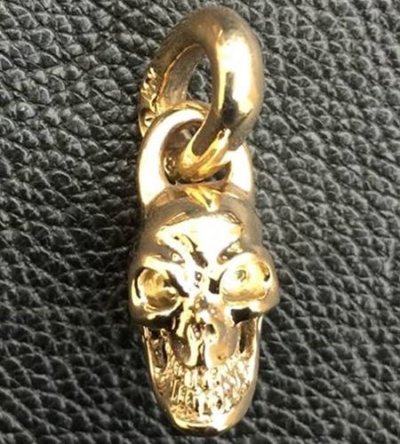 画像3: 10k Half Single Skull Pendant