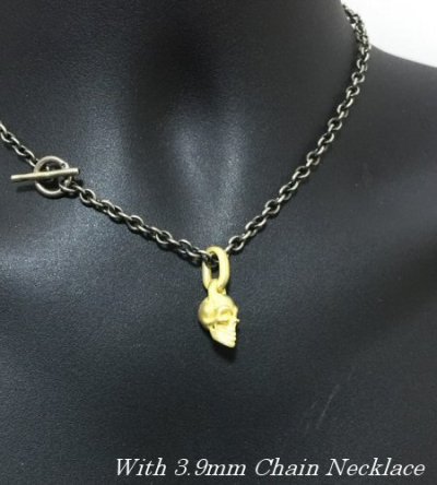 画像11: 10k Green Gold Quarter Single Skull Pendant (Mud Finish)