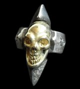18k Gold Skull with Spike Ring