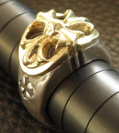 画像15: 10k Gold Cross Oval On Silver Ring