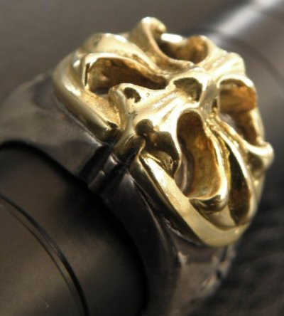 画像11: 10k Gold Cross Oval On Silver Ring