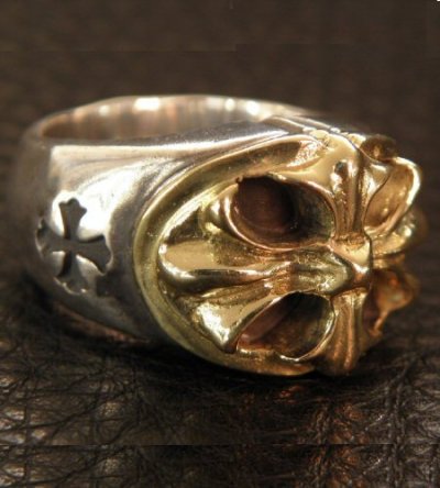 画像3: 10k Gold Cross Oval On Silver Ring