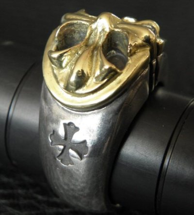 画像18: 10k Gold Cross Oval On Silver Ring