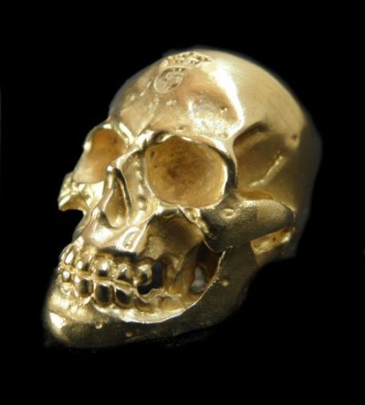 画像1: 10k Gold Half Large Skull Ring