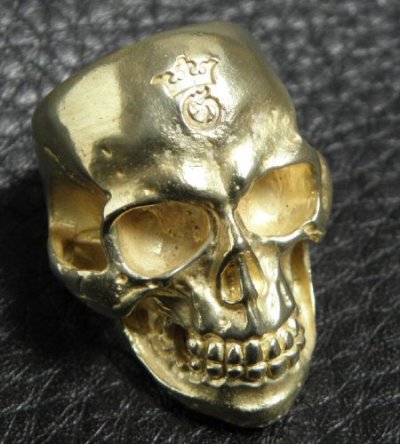 画像2: 10k Gold Half Large Skull Ring
