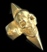 10k Gold Skull with Spike Ring