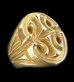 画像1: 10k Gold Sculpted Oval Signet Ring (1)