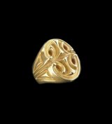 10k Gold Sculpted Oval Signet Ring