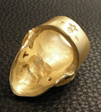 画像2: Gold Large Skull Ring With Jaw (Mat Color Finish)