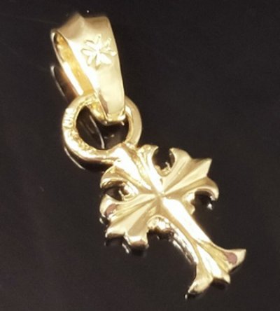 画像8: 10k Gold 1/16 Grooved Cross Pendant