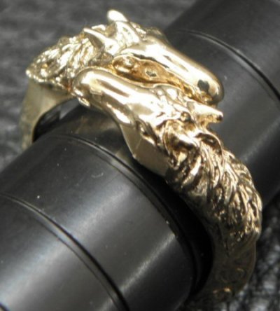 画像2: Gold Horse Quarter Triangle Wire Bangle Ring