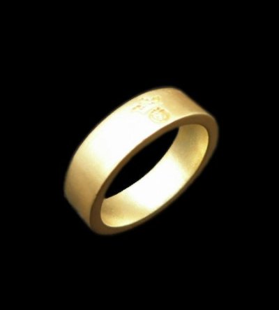 画像1: 10k Gold Flat Bar Ring With Out Maltese Cross (Pure Gold Color Finish)