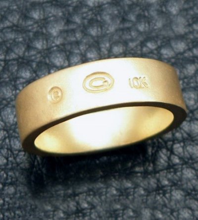 画像5: 10k Gold Flat Bar Ring With Out Maltese Cross (Pure Gold Color Finish)