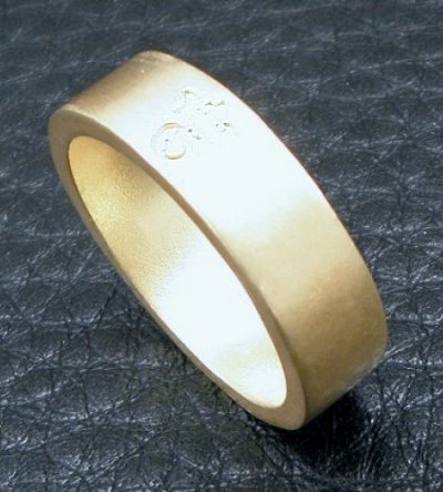 画像3: 10k Gold Flat Bar Ring With Out Maltese Cross (Pure Gold Color Finish)