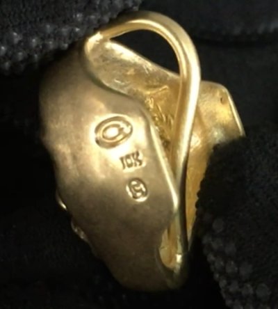 画像11: 10k Gold Face Pendant (Mud Green Gold Finish)