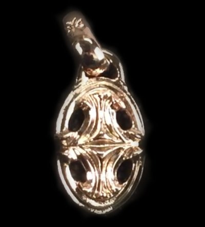画像9: 10k Red Gold Quarter Sclupted Oval Pendant