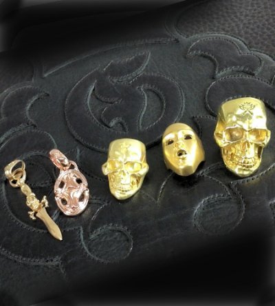 画像12: 10k Red Gold Quarter Sclupted Oval Pendant