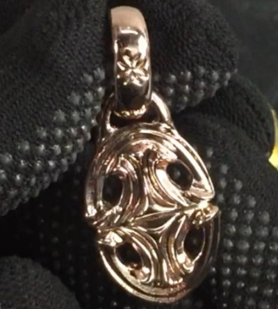 画像8: 10k Red Gold Quarter Sclupted Oval Pendant