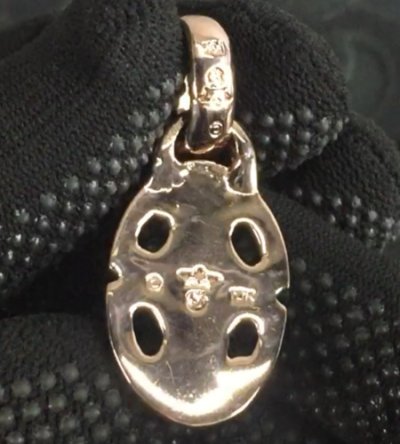画像6: 10k Red Gold Quarter Sclupted Oval Pendant