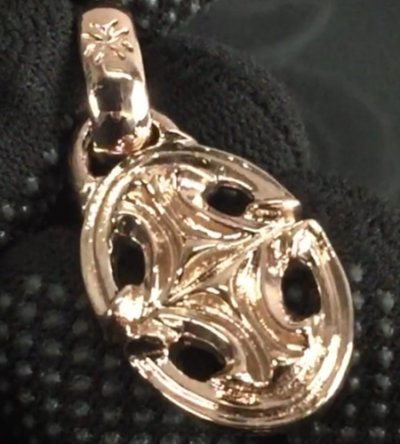 画像5: 10k Red Gold Quarter Sclupted Oval Pendant