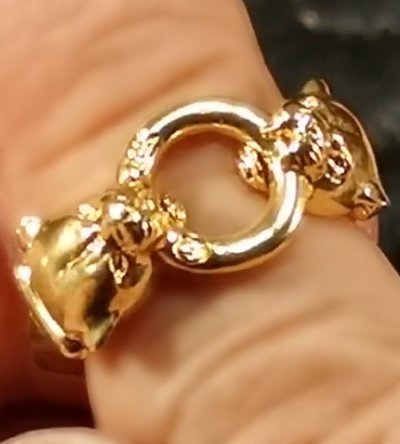 画像6: 10k Gold 1/9 Panther Triangle Wire Bangle Ring