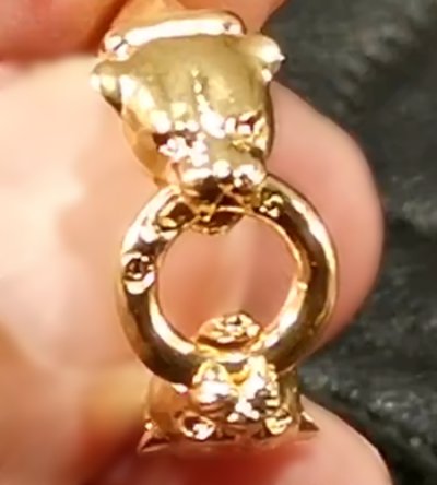 画像5: 10k Gold 1/9 Panther Triangle Wire Bangle Ring